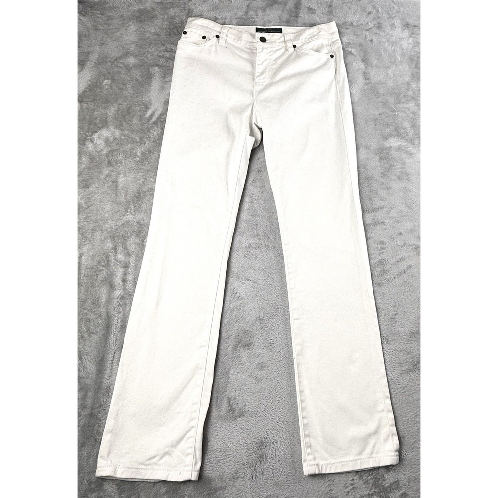 Lauren Ralph Lauren White Jeans Petite 2P Straight Leg Stretch Denim Pants